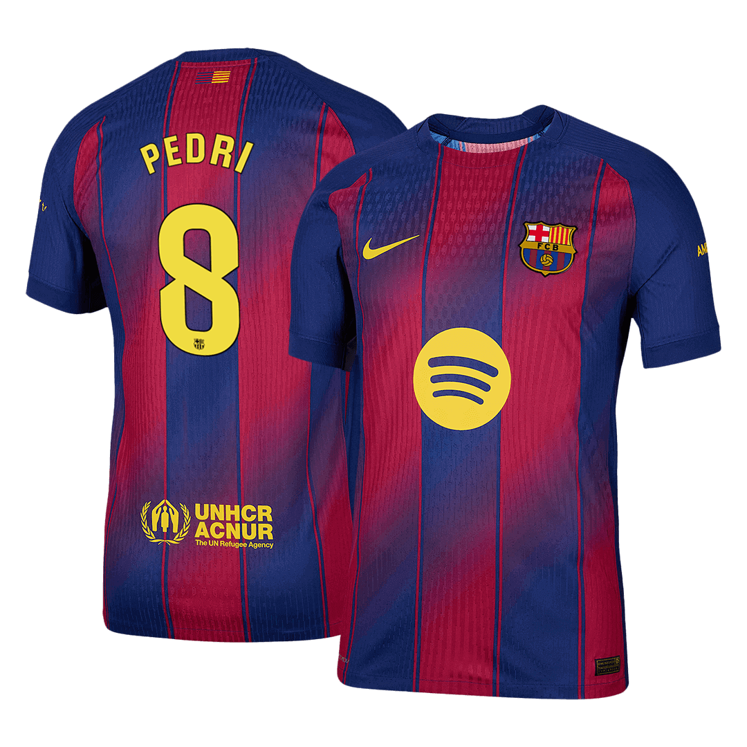 PEDRI #8 Játékos Barcelona Otthon Soccer Mez 2025/26 Piros&Kék