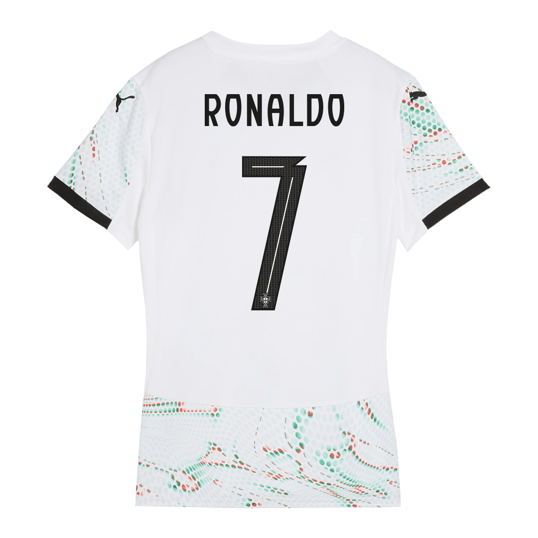 Női RONALDO #7 Portugália Idegenbeli Futball Mez 2025 Fehér
