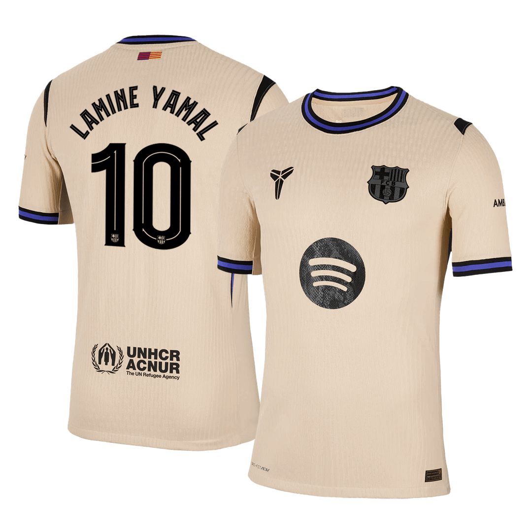 LAMINE YAMAL #10 Játékos Barcelona Idegenbeli Soccer Mez 2025/26 Sárga - UCL