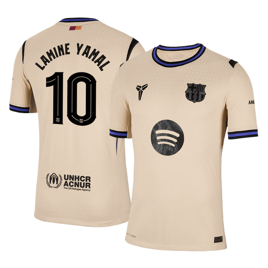 LAMINE YAMAL #10 Játékos Barcelona Idegenbeli Soccer Mez 2025/26 Sárga - UCL