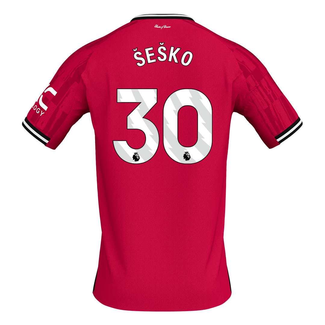 ŠEŠKO #30 Manchester United Hazai World Cup Futball Mez 2025/26 Piros
