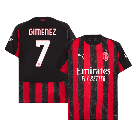 GIMENEZ #7 AC Milan Otthoni Soccer Mez 2025/26 Piros&Fekete