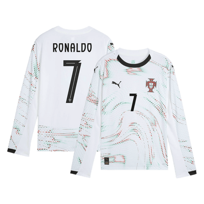 RONALDO #7 Portugal Idegenbeli Hosszú Ujjú Mez 2025- Fehér