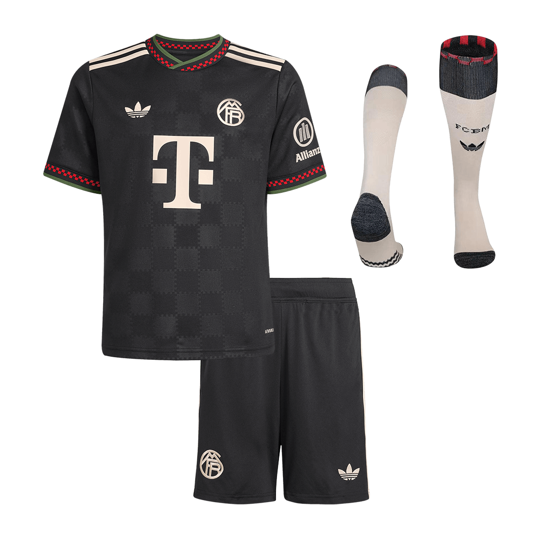 Bayern Munich Gyerek Idegenbeli Harmadik Mez Készlet(Mez+Nadrág+Zokni) 2025/26 Fekete