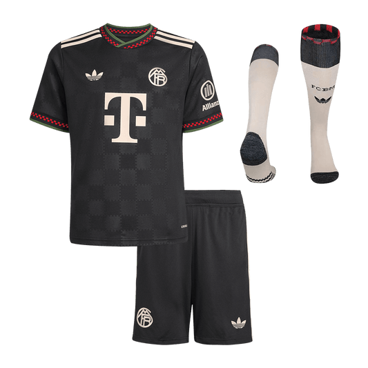 Bayern Munich Gyerek Idegenbeli Harmadik Mez Készlet(Mez+Nadrág+Zokni) 2025/26 Fekete
