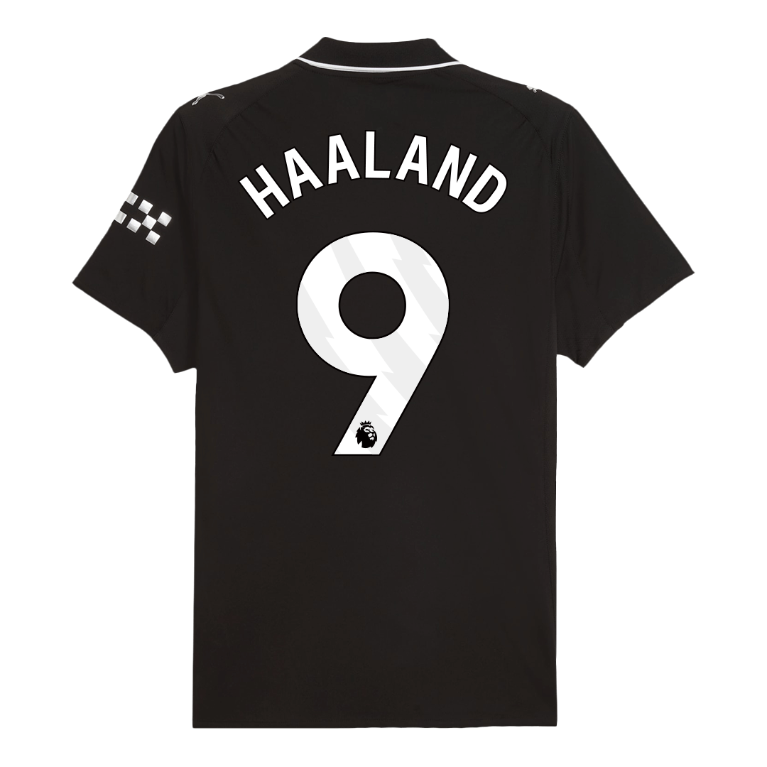 HAALAND #9 Játékos Manchester City Idegenbeli Soccer Mez 2025/26 Fekete