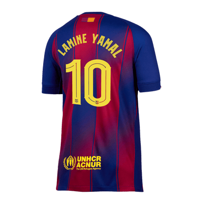 LAMINE YAMAL #10 Barcelona Otthon Soccer Mez 2025/26 Piros&Kék - UCL