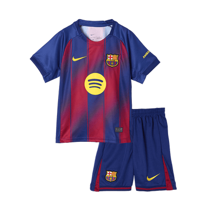 Kid's Barcelona Hazai Soccer Mez Készlet(Mez+Rövidnadrág) 2025/26 Piros&Kék