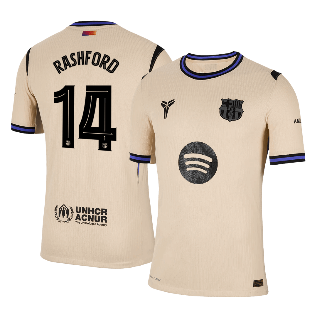 RASHFORD #14 Játékos Barcelona Idegenbeli Soccer Mez 2025/26 Sárga - UCL