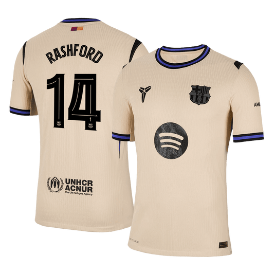 RASHFORD #14 Játékos Barcelona Idegenbeli Soccer Mez 2025/26 Sárga - UCL