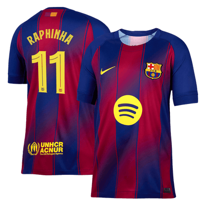 RAPHINHA #11 Barcelona Otthon Soccer Mez 2025/26 Piros&Kék - UCL