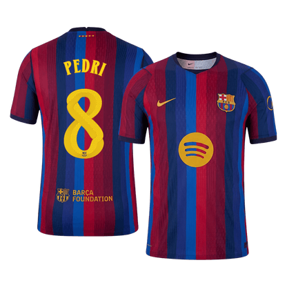 PEDRI #8 Barcelona Játékos Verzió Hazai Mez 2026/27 Piros & Kék - UCL