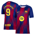 LEWANDOWSKI #9 Barcelona Otthon Soccer Mez 2025/26 Piros&Kék