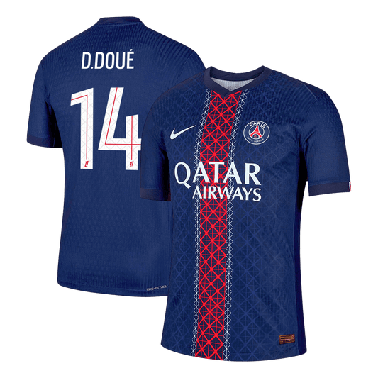 D.DOUÉ #14 Játékos PSG Otthon Soccer Mez 2025/26 Haditengerészet