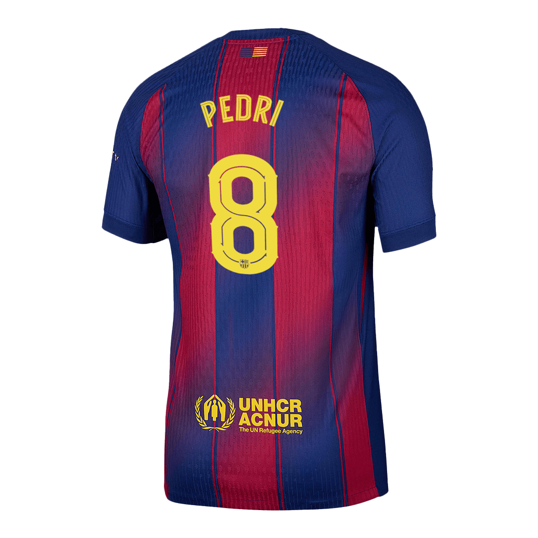 PEDRI #8 Játékos Barcelona Otthon Soccer Mez 2025/26 Piros&Kék - UCL
