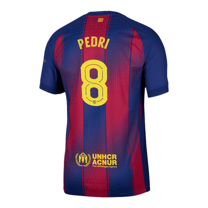PEDRI #8 Játékos Barcelona Otthon Soccer Mez 2025/26 Piros&Kék - UCL