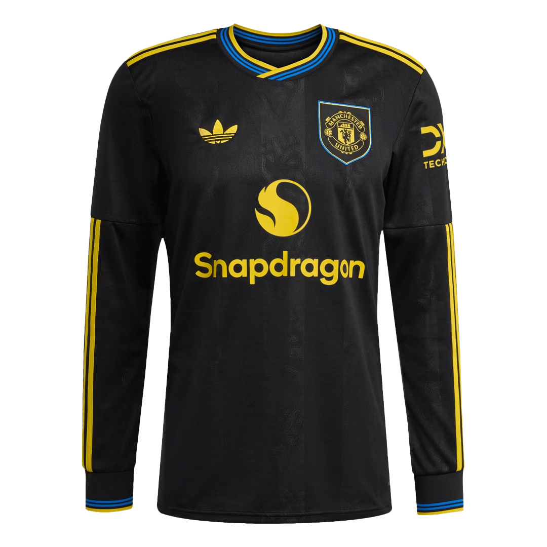 Manchester United Idegen Harmadik Hosszú Ujjú 2025/26 Fekete futball mez