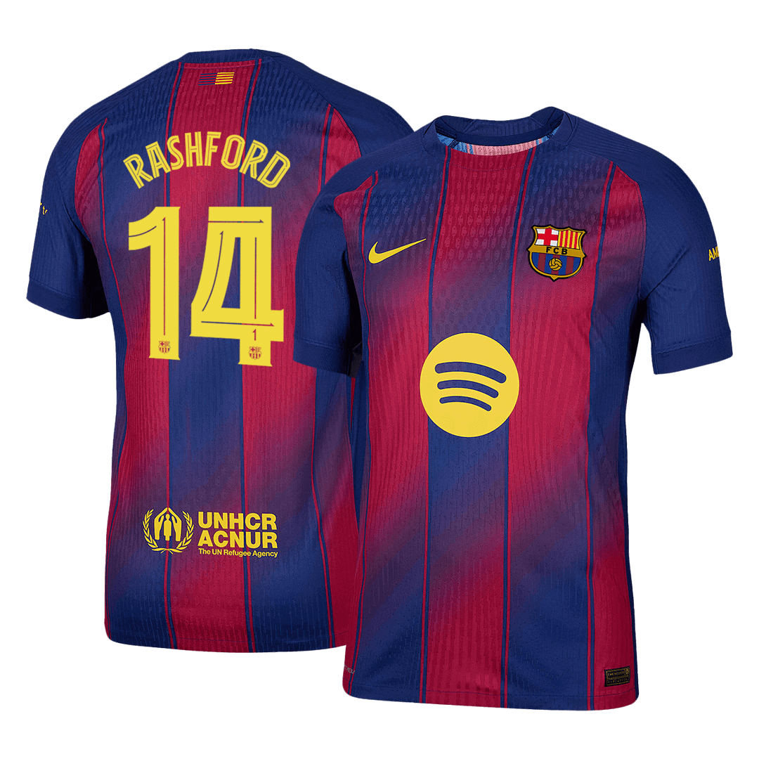 RASHFORD #14 Játékos Barcelona Otthon Soccer Mez 2025/26 Piros&Kék - UCL