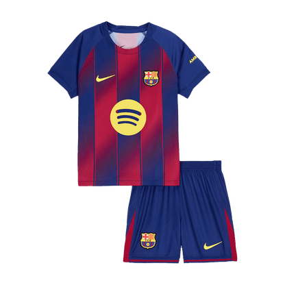 Kid's Barcelona Hazai Soccer Mez Készlet(Mez+Rövidnadrág) 2025/26 Piros&Kék