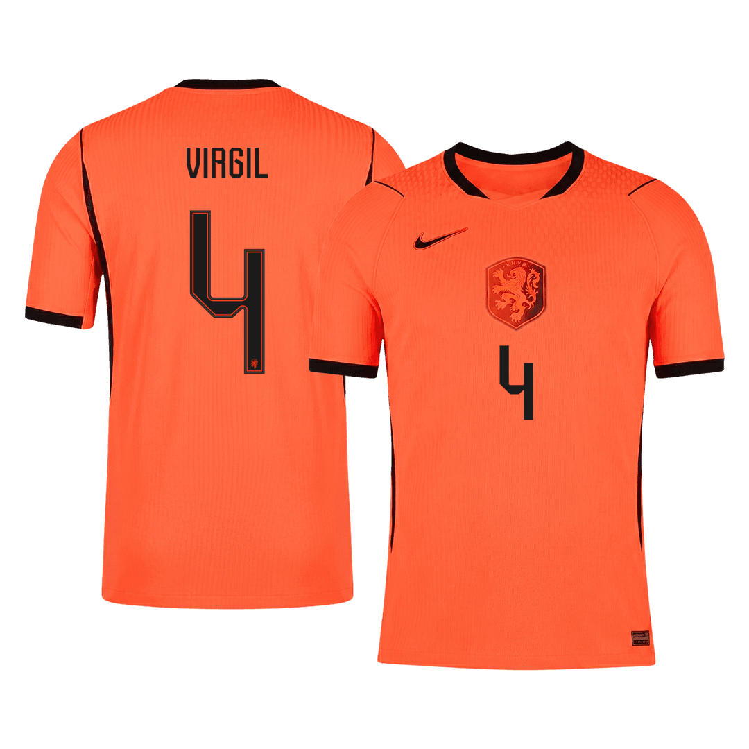VIRGIL #4 Hollandia Játékos Verzió Hazai Mez Világbajnoki 2026 Narancs