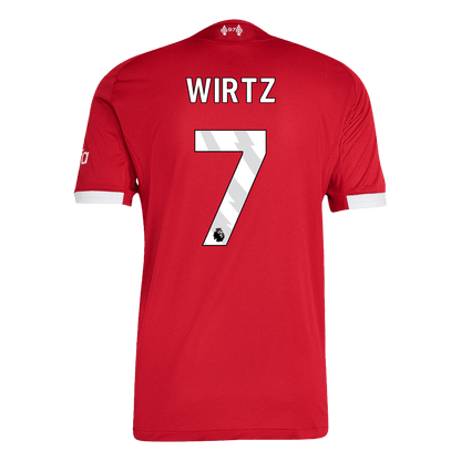 WIRTZ #7 Játékos Liverpool Otthon Soccer Mez 25/26 Piros