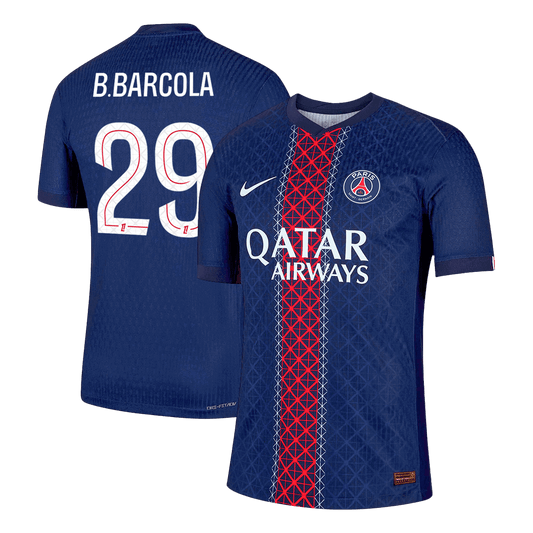 B.BARCOLA #29 Játékos PSG Otthon Soccer Mez 2025/26 Haditengerészet