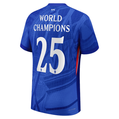 WORLD CHAMPIONS #25 Játékos Chelsea Otthon Soccer Mez 2025/26 Kék - with chest badge