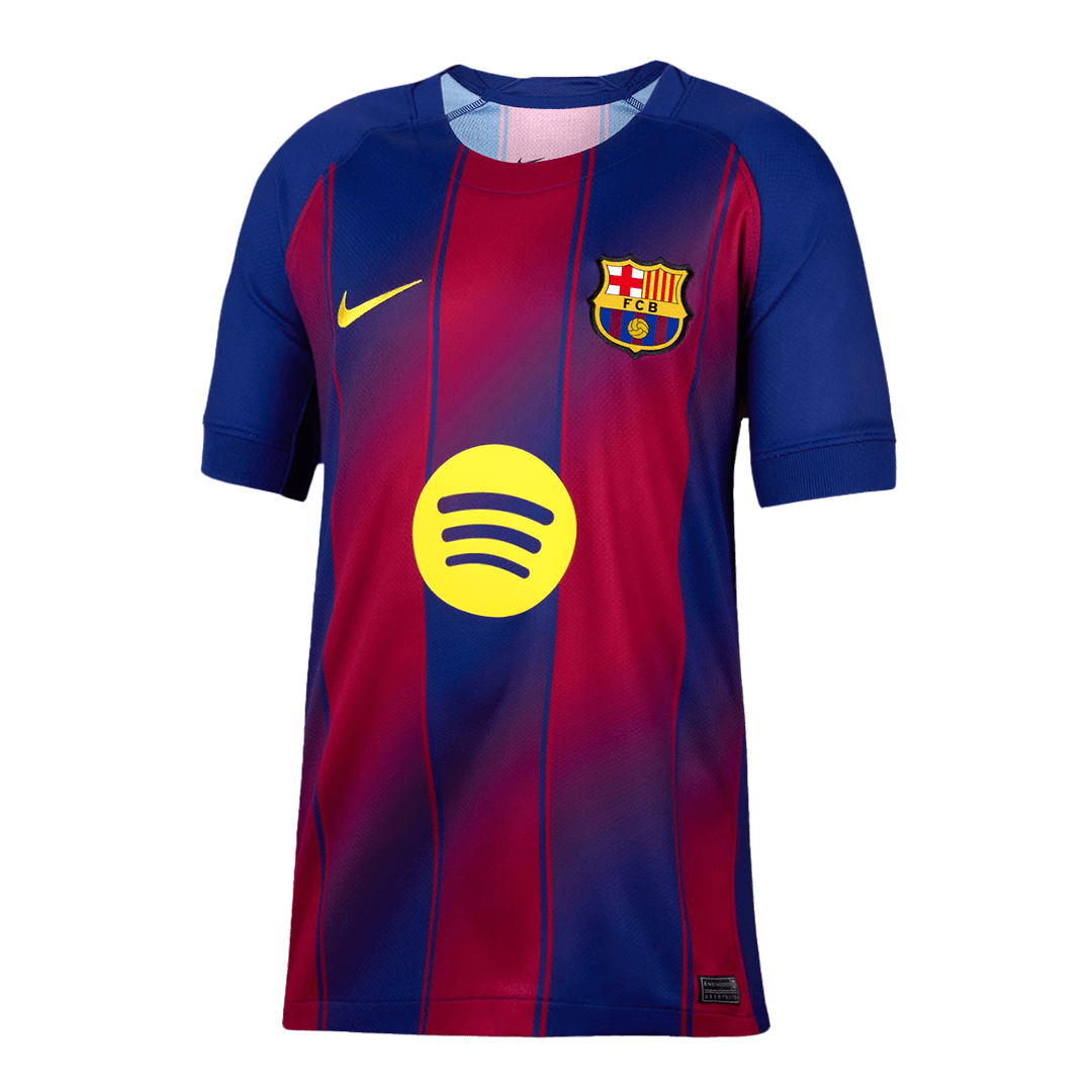 F.DE JONG #21 Barcelona Otthon Soccer Mez 2025/26 Piros&Kék - UCL