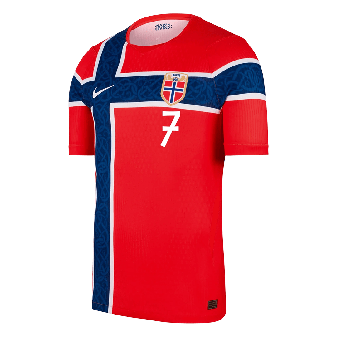 SØRLOTH #7 Norvégia Játékos Verzió Hazai Mez Világbajnoki 2026 Piros
