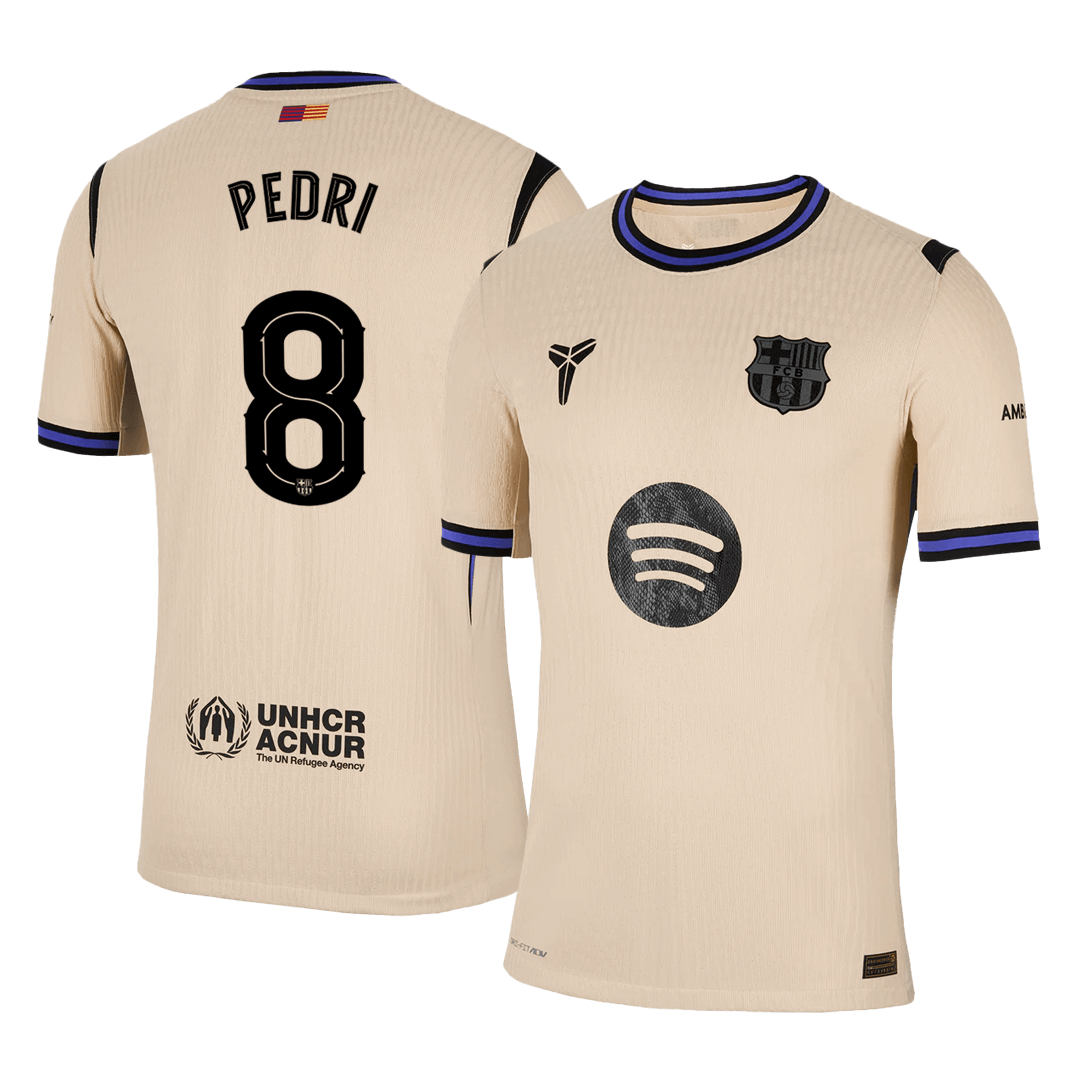 PEDRI #8 Játékos Barcelona Idegenbeli Soccer Mez 2025/26 Sárga - UCL