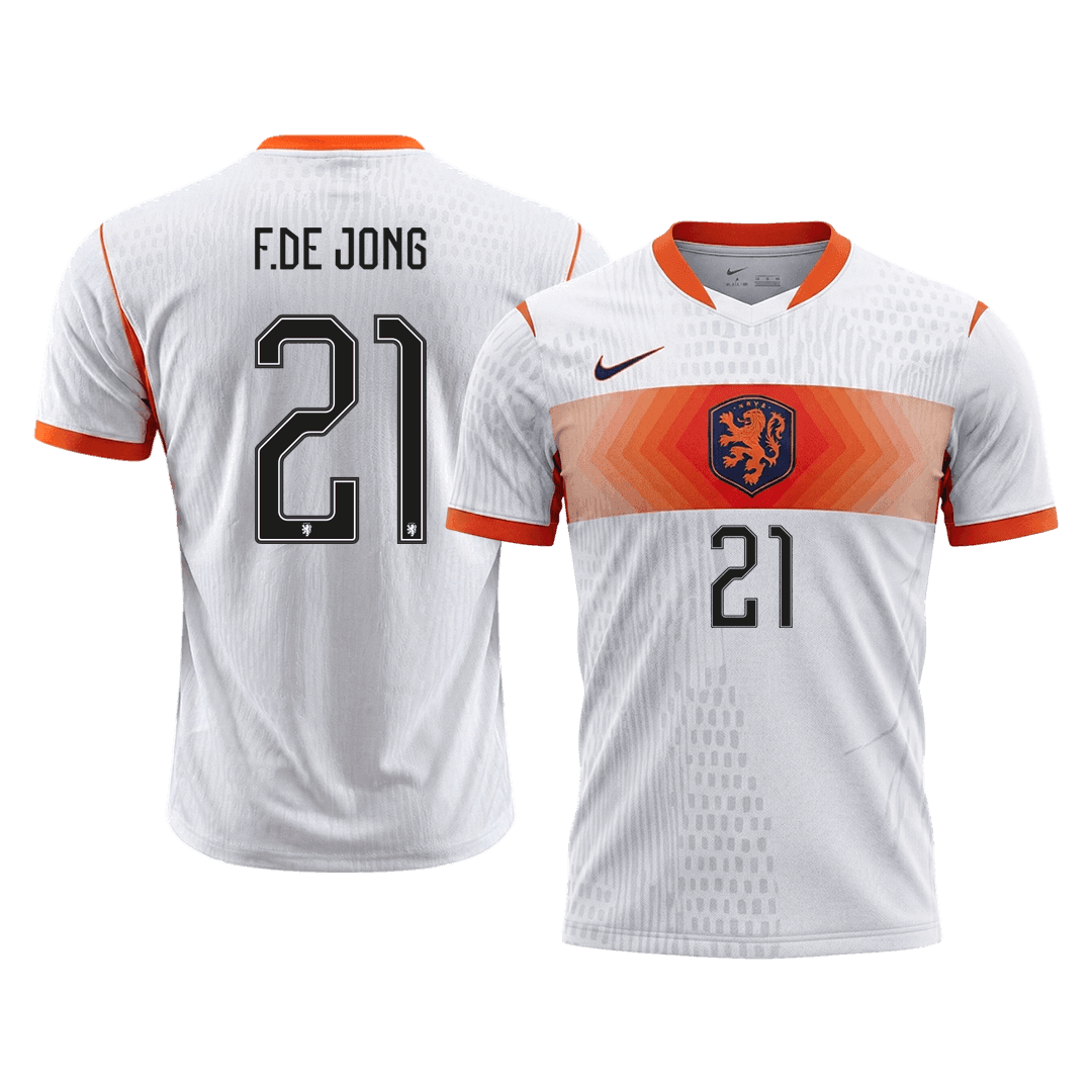 F.DE JONG #21 Hollandia Játékos Verzió Idegenbeli Mez Világbajnoki 2026 Fehér