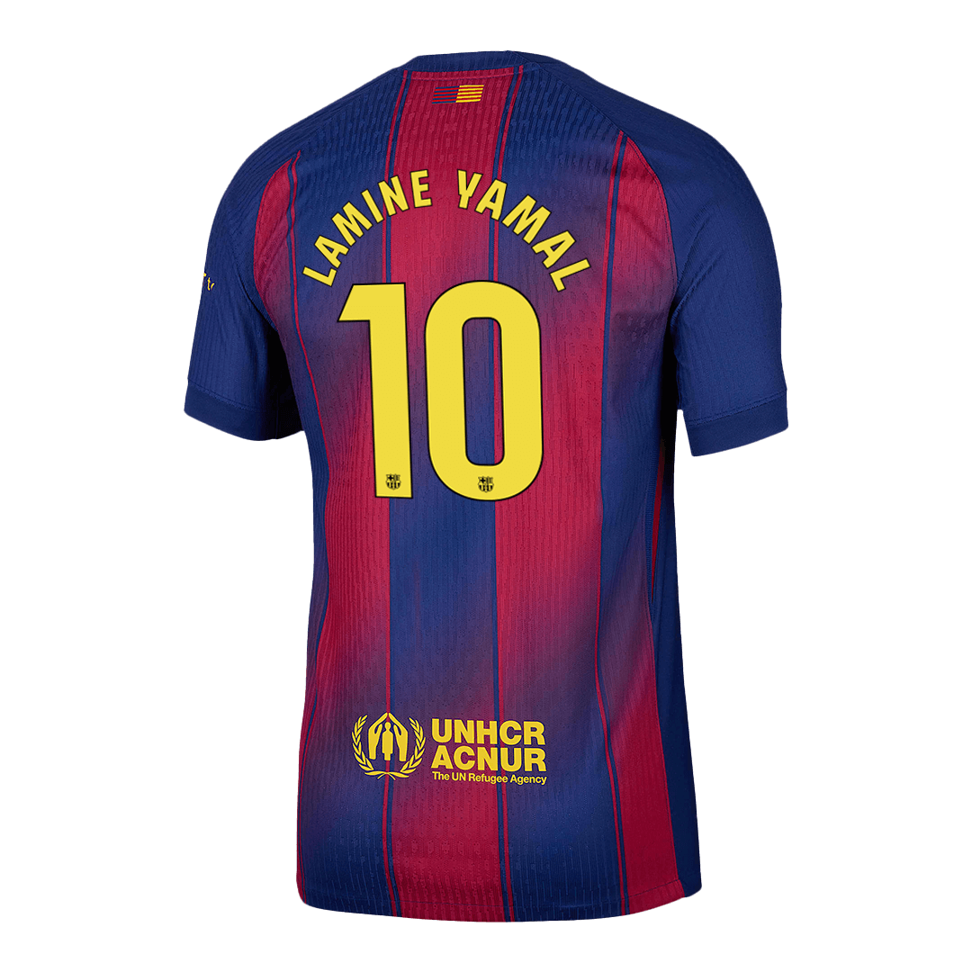 LAMINE YAMAL #10 Játékos Barcelona Otthon Soccer Mez 2025/26 Piros&Kék