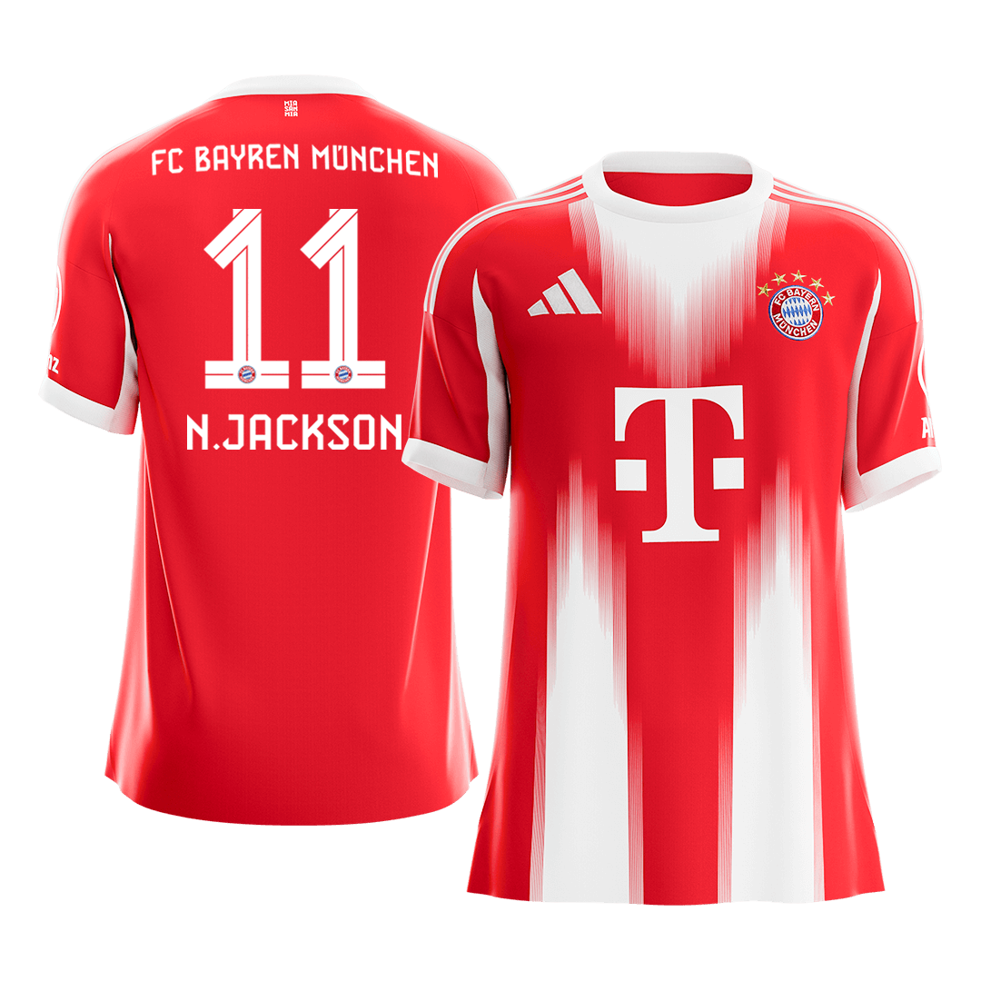 N.JACKSON #11 Bayern Munich Hazai Futball Mez 2025/26 Piros