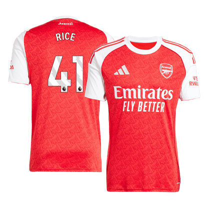 RICE #41 Arsenal Otthoni Soccer Mez 2025/26 Piros