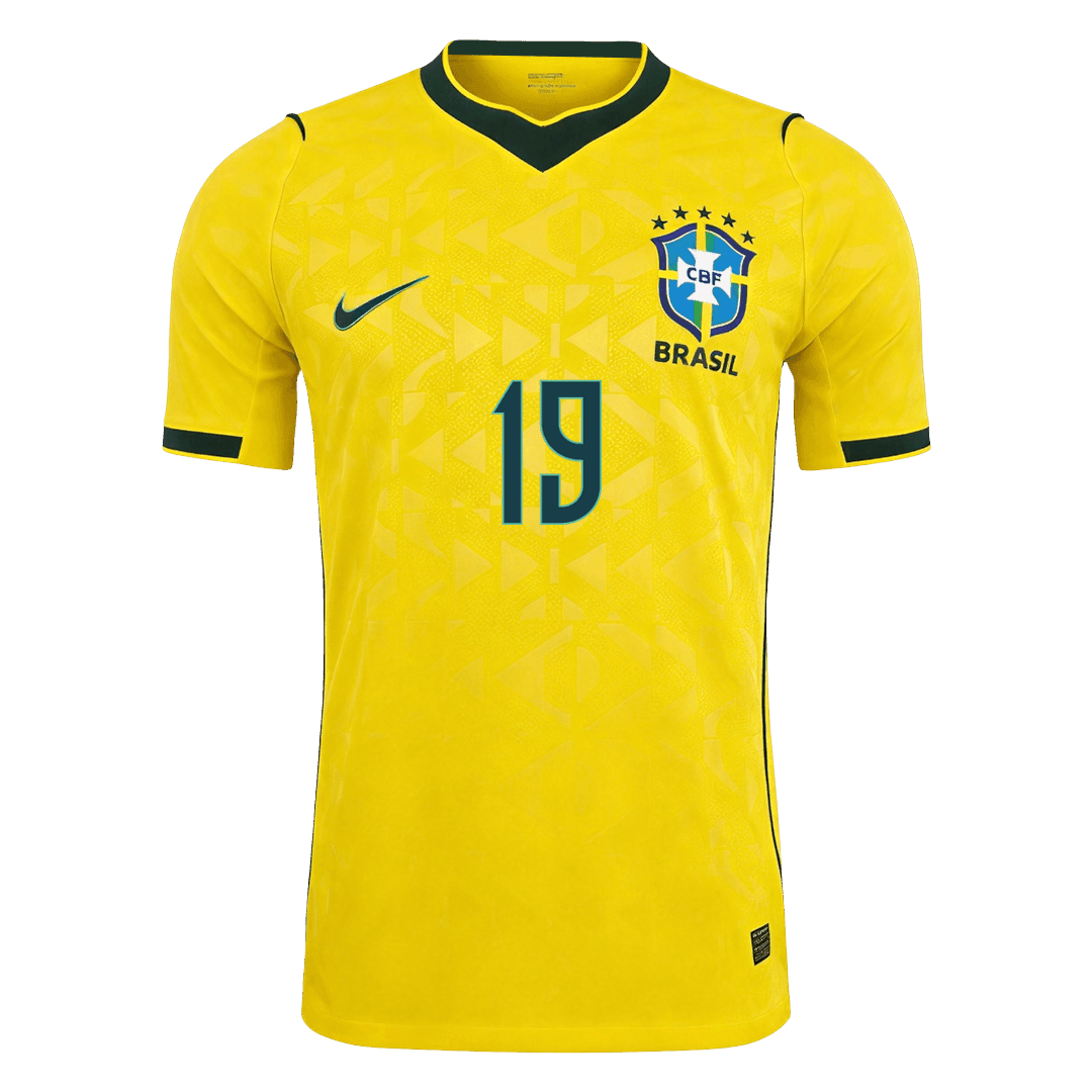 ENDRICK #19 Brazília Játékos Verzió Hazai Mez Világbajnoki 2026 Sárga
