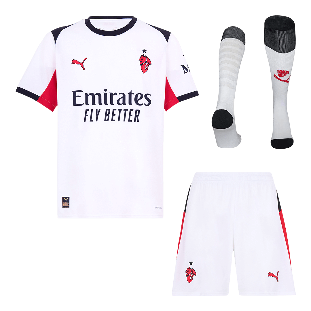AC Milan Idegenbeli Mez Szett (Mez+Nadrág+Zokni) 2025/26 Fehér