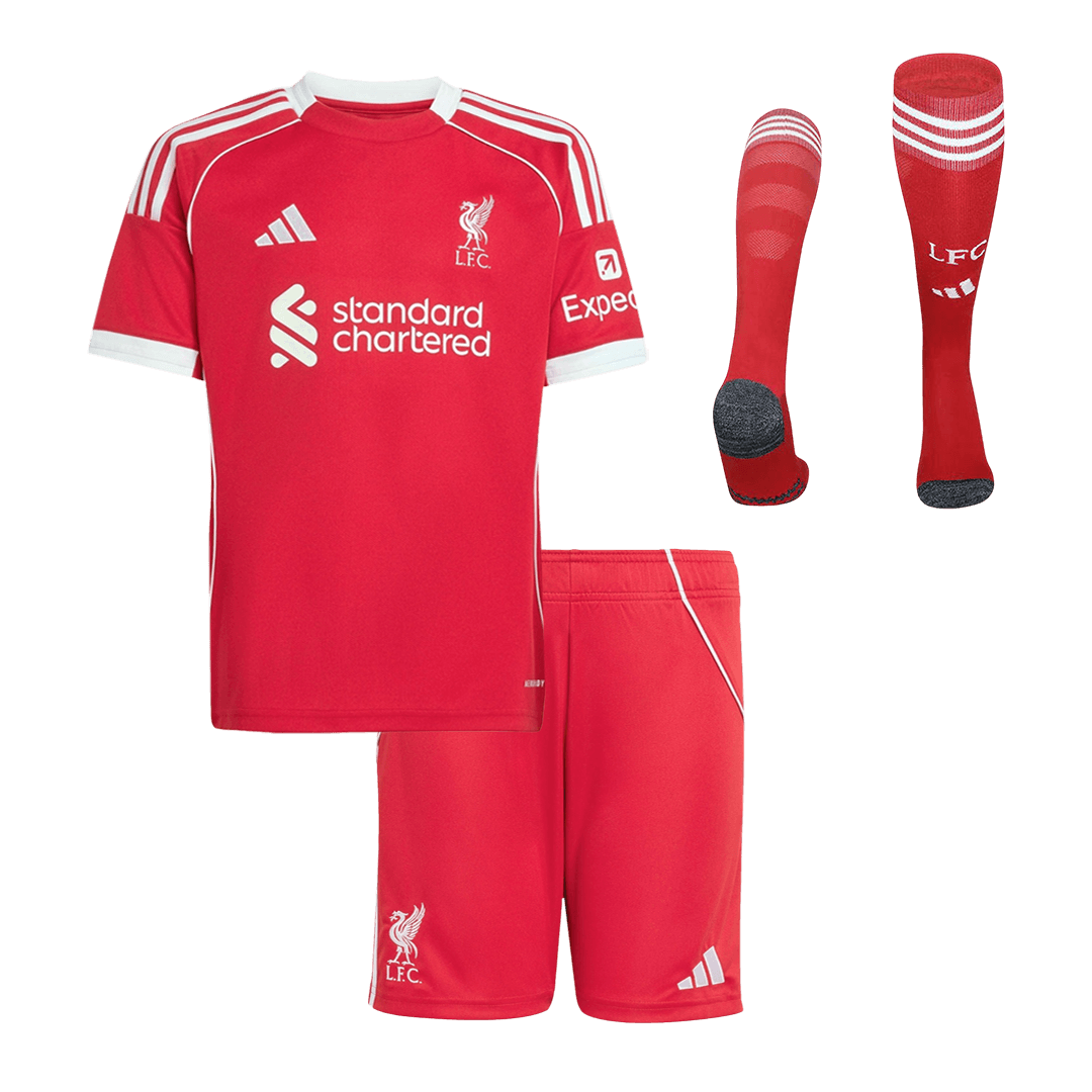 Liverpool Gyerek Hazai Mez Készlet(Mez+Nadrág+Zokni) 2025/26 Piros