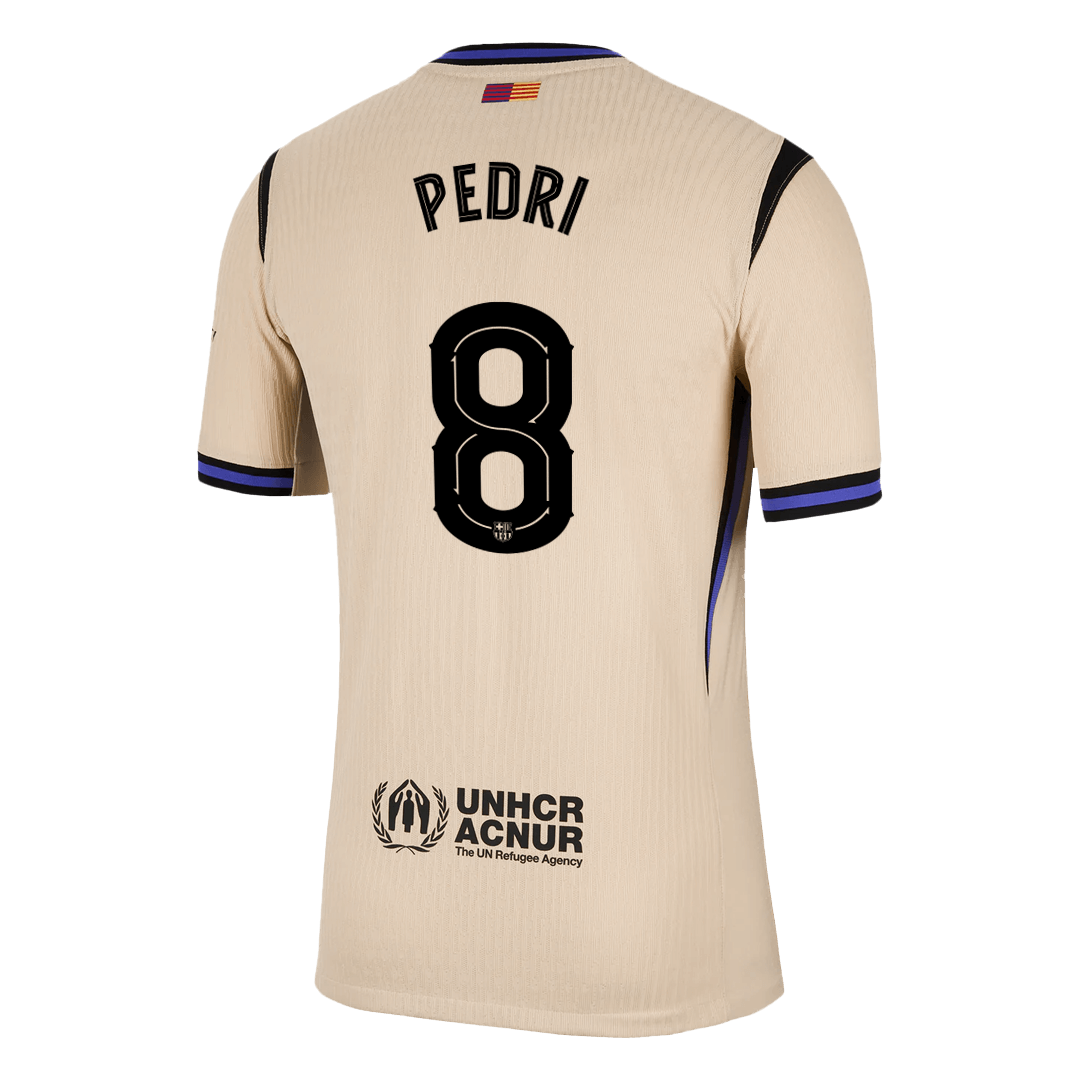 PEDRI #8 Játékos Barcelona Idegenbeli Soccer Mez 2025/26 Sárga - UCL