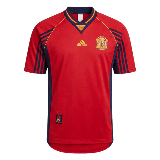 Spanyolország Hazai Retro Futball Mez 1998 Piros