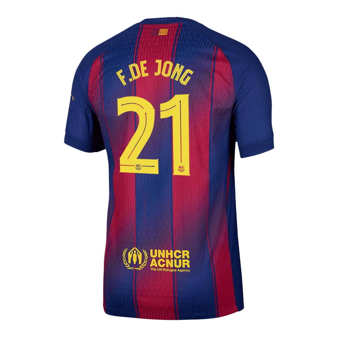 F.DE JONG #21 Játékos Barcelona Otthon Soccer Mez 2025/26 Piros&Kék - UCL