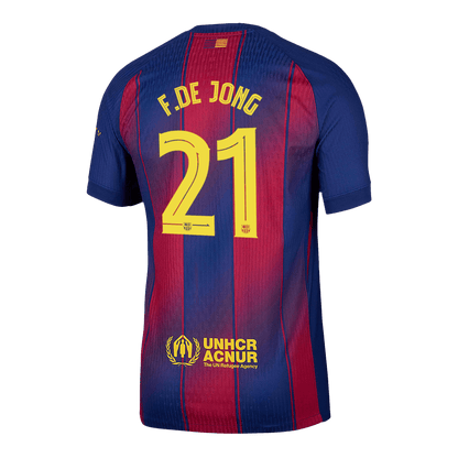 F.DE JONG #21 Játékos Barcelona Otthon Soccer Mez 2025/26 Piros&Kék - UCL