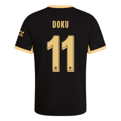 DOKU #11 Manchester City Játékos Verzió Idegenbeli Mez 2026/27 Fekete - UCL
