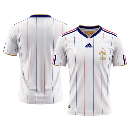 Franciaország Idegenbeli Retro Futball Mez 2010 Fehér