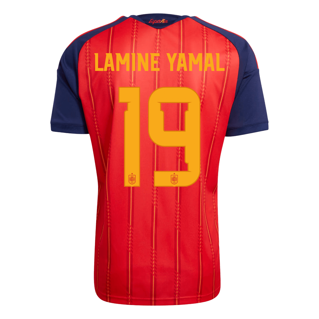 LAMINE YAMAL #19 Spanyolország Hazai Futball 2026 Piros Világbajnoki