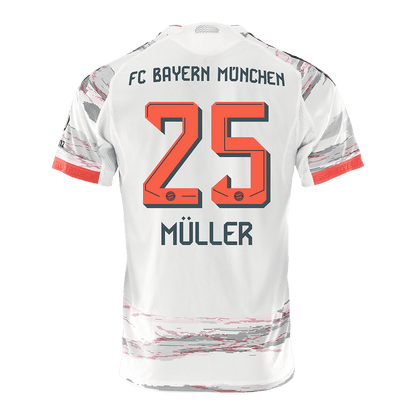 MÜLLER #25 Játékos Bayern Munich Idegenbeli Soccer Mez 2025/26 Fehér