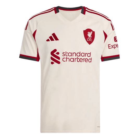 Liverpool Idegenbeli 2025/26 Fehér futball mez