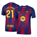 F.DE JONG #21 Játékos Barcelona Otthon Soccer Mez 2025/26 Piros&Kék