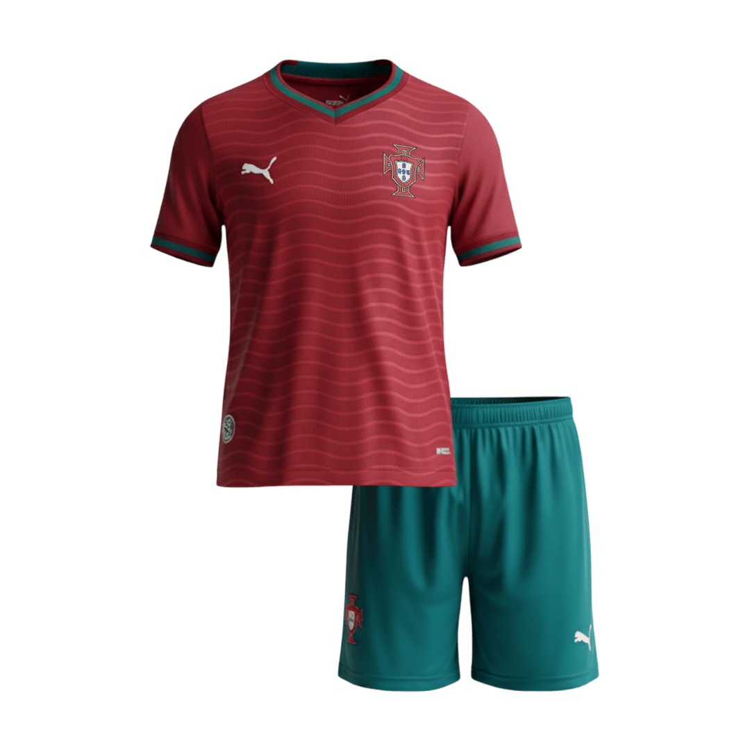 Portugal Gyerek Hazai Világbajnokság Mez Készlet(Mez+Nadrág) 2026 Piros