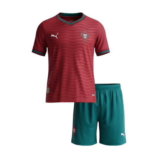 Portugal Gyerek Hazai Világbajnokság Mez Készlet(Mez+Nadrág) 2026 Piros