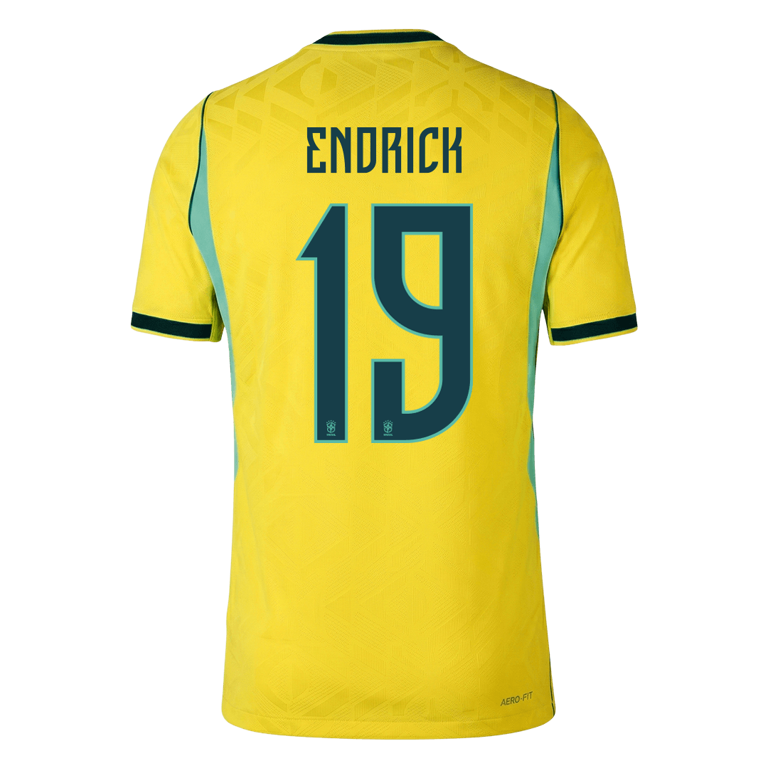 ENDRICK #19 Brazília Játékos Verzió Hazai Mez Világbajnoki 2026 Sárga